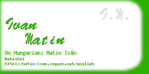 ivan matin business card